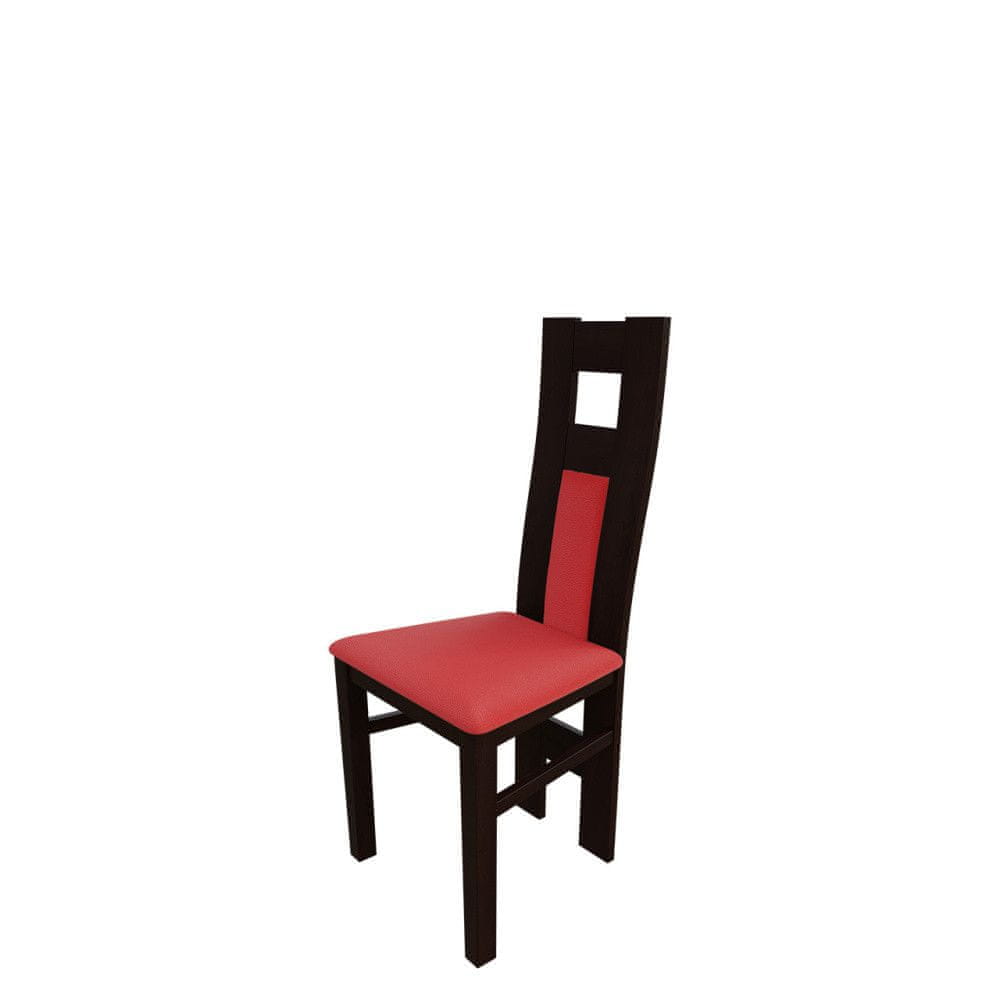 Veneti Jedálenská stolička MOVILE 20 - orech / červená ekokoža